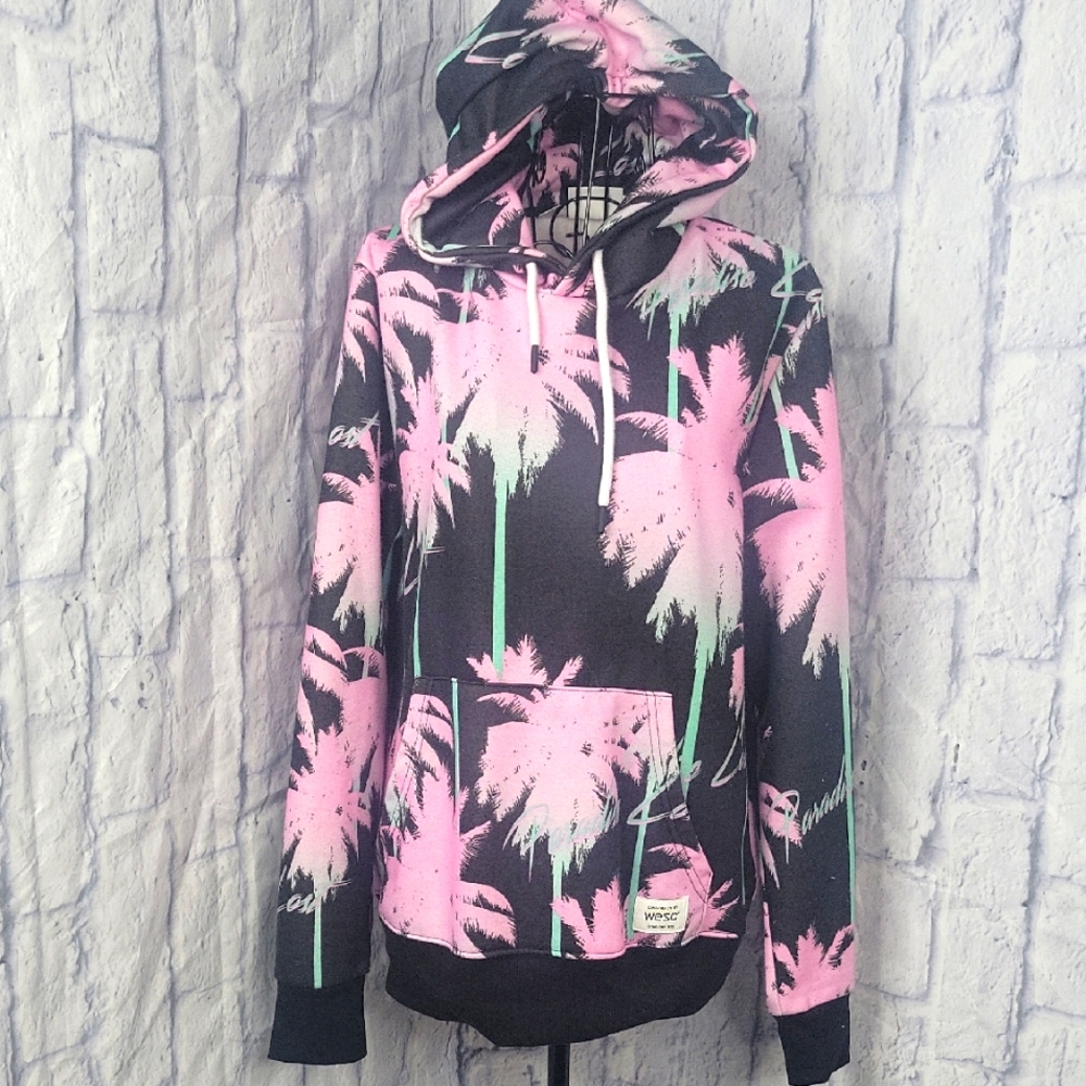 Wesc Pink and Black Sweatshirt Hoodie. Medium‎